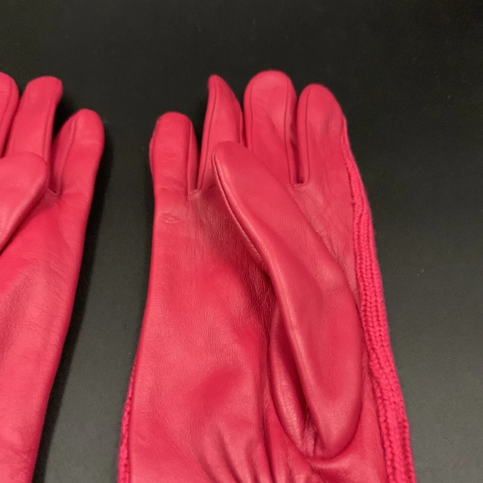 GUANTE LARGO DE CUERO UGG PARA MUJER M TECNOLOGÍA CONDUCTIVA TEJIDO MEZCLA DE LANA ~ CERISE Foto 4 de 4