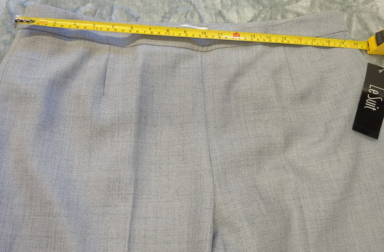 Le Suit Plus Women's Herringbone 2PC Pant Suit Heather Grey, Sz-16