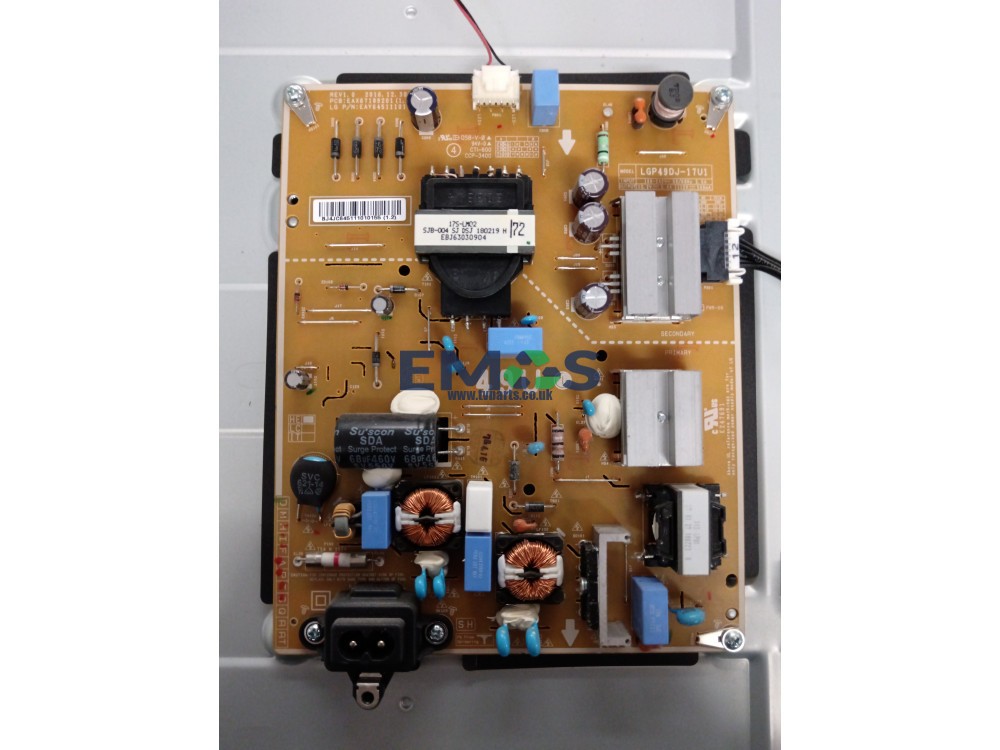 EAY64511101 (EAX67189201(1.6)) POWER SUPPLY FOR LG 49UK6300PLB (EAX67189201 (1.6