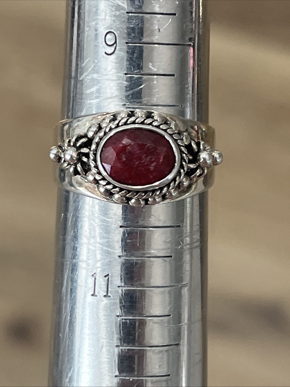 Robert Manse Sterling Silver .925 Ruby Ring Size … - image 7