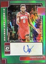 USMAN GARUBA 2022-23 Panini Optic Green Signature Series Auto Rookie RC Rockets