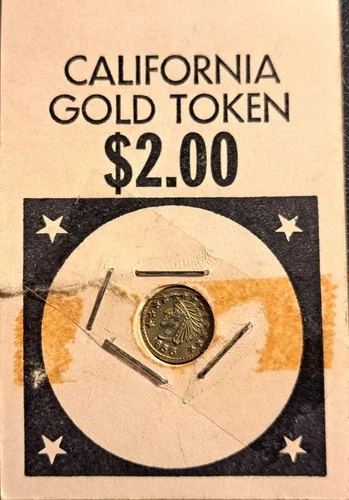 1853 Round Indian Head, California Gold 1/4 Token/Coin, 1/4 Calif. Gold On Back