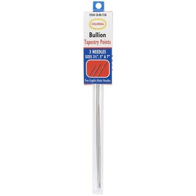 Colonial Needle Blunt Point Bullion 3.5-Inch, 5-Inch and 7-Inch, Silver