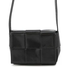 Bottega Veneta Candy Cassette Mini Shoulder Bag Leather Black 667048