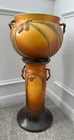 *RESERVED* VINTAGE 1930’S ROSEVILLE PINE CONE JARDINIERE W/PEDESTAL *PRISTINE*