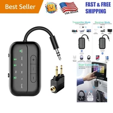 Upgraded 2-in-1 Bluetooth 5.4 Audio Transmitter & Receiver with Dual AUX Adapter