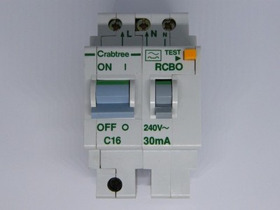 Crabtree Polestar 602C/163 RCBO 16 Ampere 30mA Typ C zweipolig