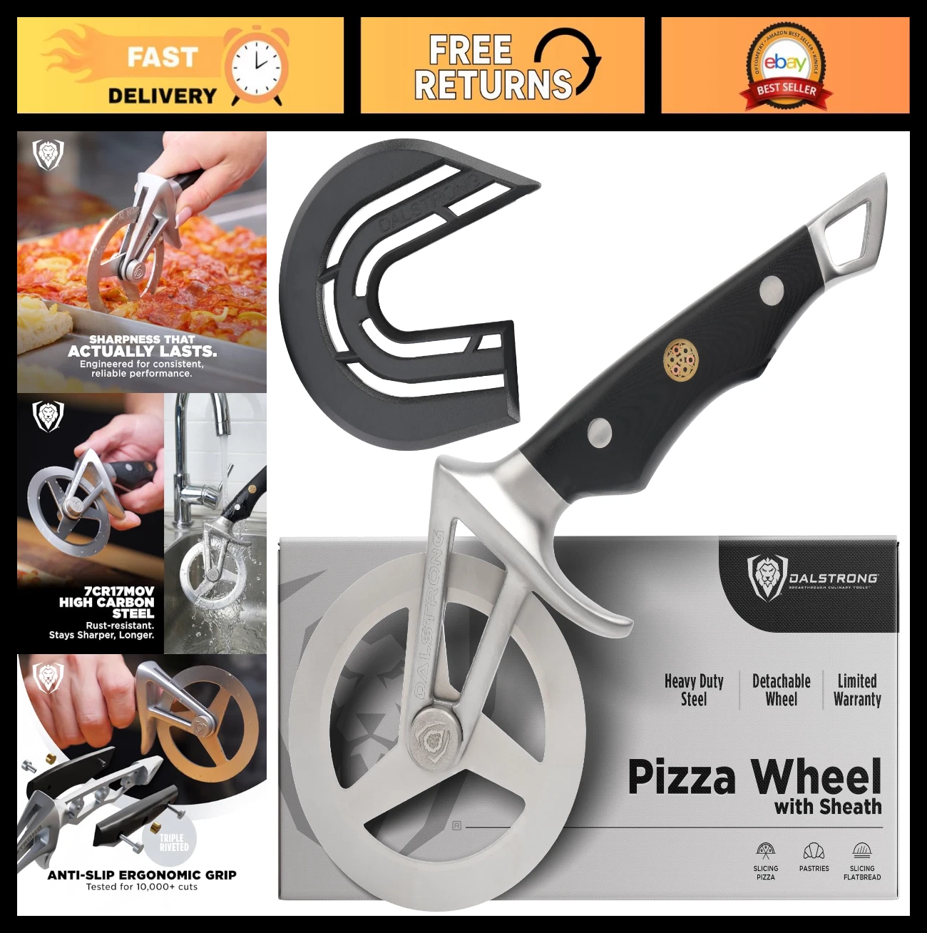 Heavy-Duty Stainless Steel Pizza Cutter Wheel - G10 Handle, Easy Clean, Thumb Gu
Opens in a new wind
