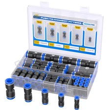 50pcs Air Hose Fittings Pneumatic Push to Connect Fittings Kit for 5/32 1/4,,,,