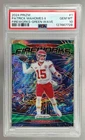 127667728 Patrick Mahomes II 2024 Panini Prizm #1 Green Wave Fireworks PSA 10