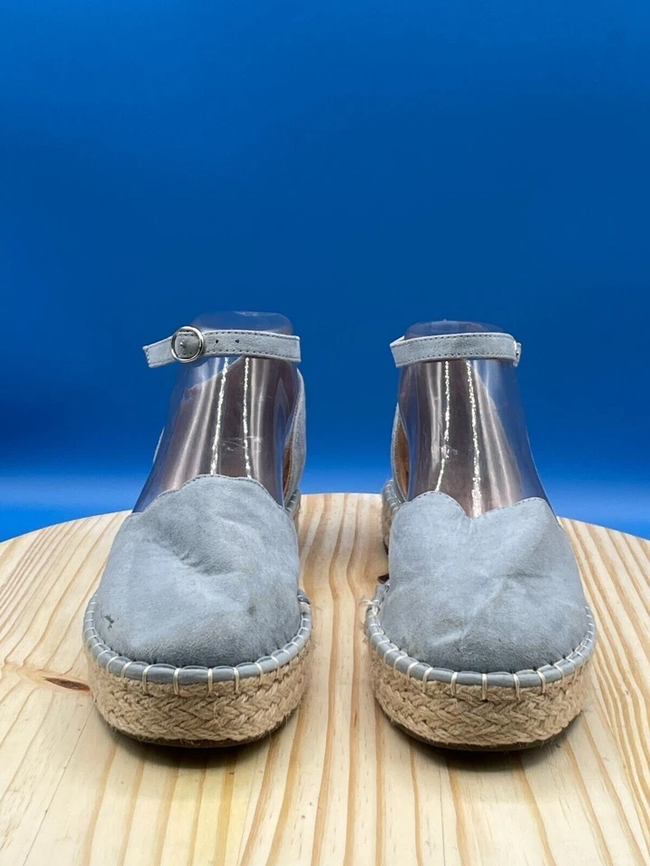 Sandalia alpargatas Joie Cruz para mujer talla 9,5 M gris textil correa al tobillo 684659 Foto 2 de 4