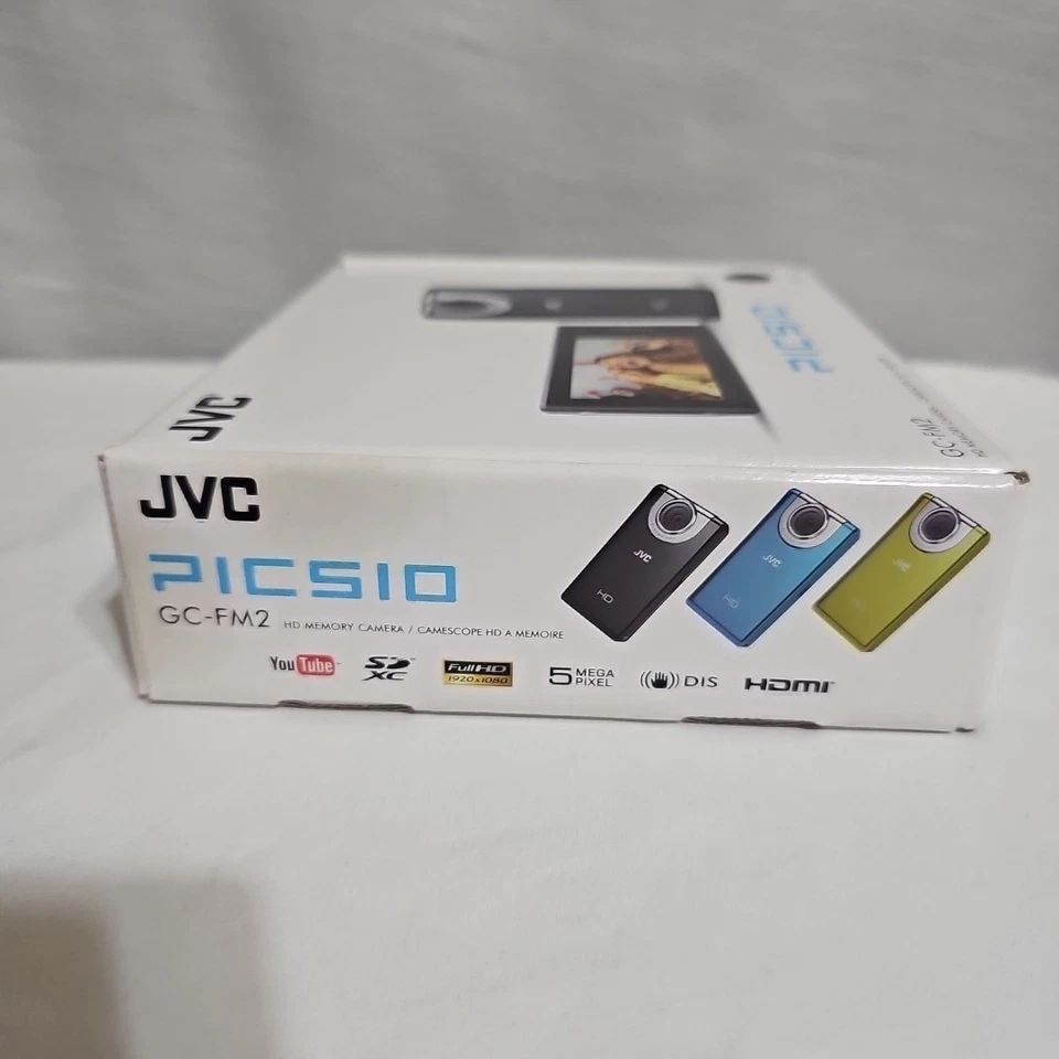 JVC PICSIO GC-FM2BU Full HD Video Pocket Camcorder w/ Touch Screen Lightweight - Image 2 of 4