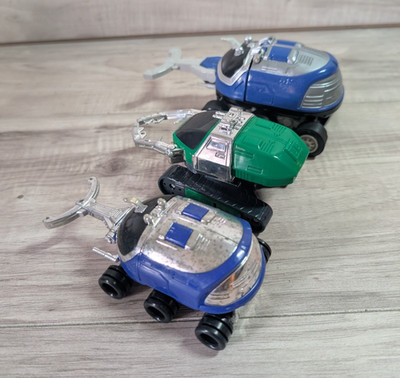 1996 Bandai Big Bad Beetleborgs  AV Vehicles VTG - Blue Stinger Hunter  Lot Of 3