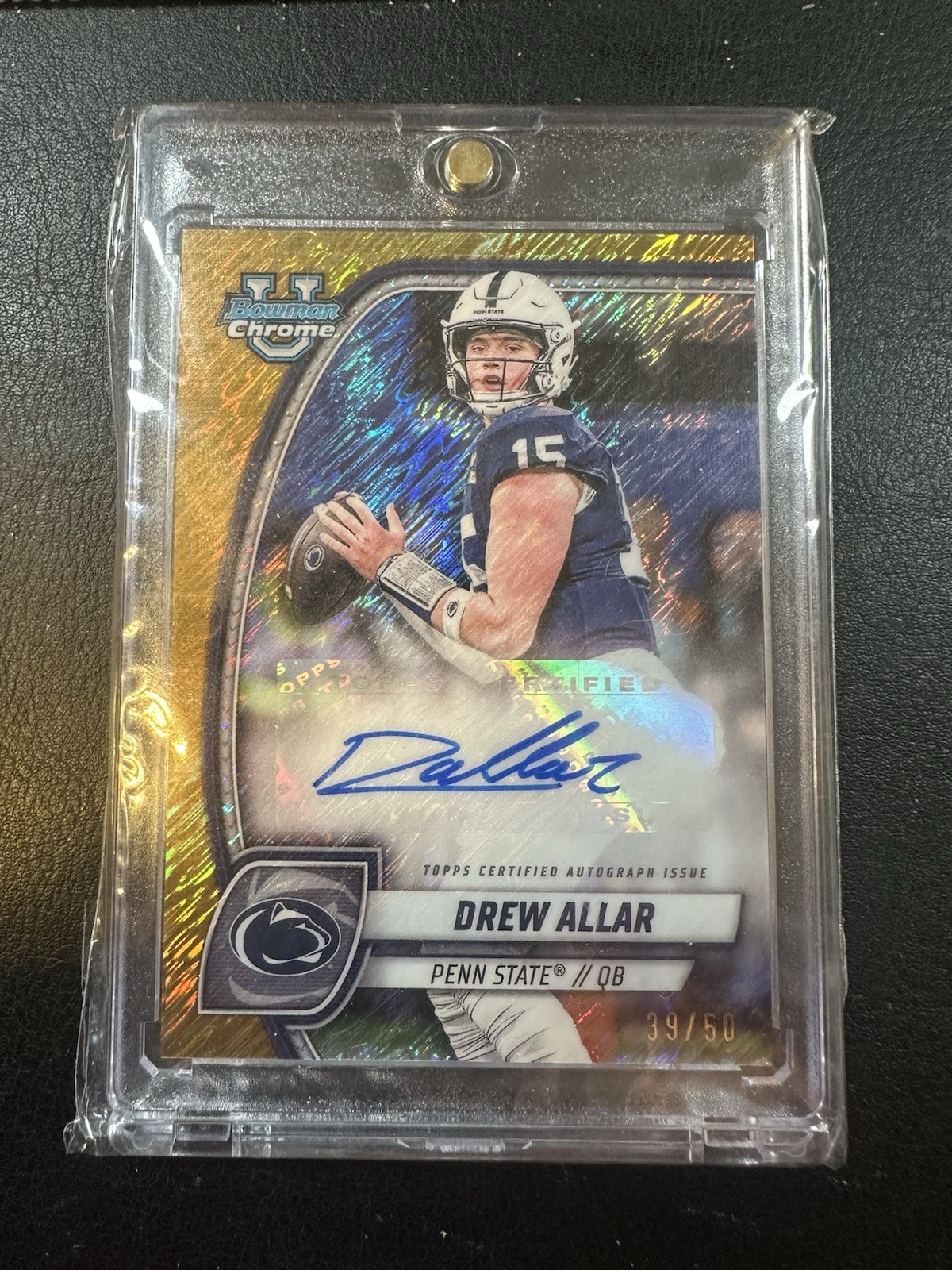 2024 Bowman U Chrome Drew Allar Gold Shimmer Auto /50 Penn State #PA-DAL