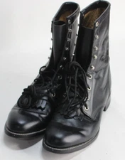 Justin Boots L0506 Western laced up Roper Kiltie Black Mens's Size 8 ee