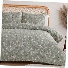 Botanical Embossed Sage Green Full/Queen Sage Green Botanical Duvet Cover Set