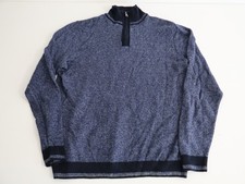 M S Collection Men's Navy Marl Pure Cotton Half Zip Long Sleeve Jumper M