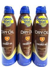 3 banana boat spf 8 tanning dry oil 6oz spray ea scuffed/dented exterior