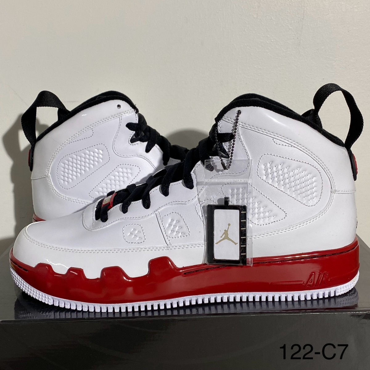 Size 12.5 - Air Jordan AJF 9 White Red 352753-102 Brand New! Ships
