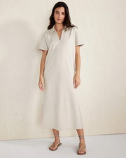 HAVEN WELL WITHIN Womens $118 Organic Cotton Collared Interlock Midi Dress XXL