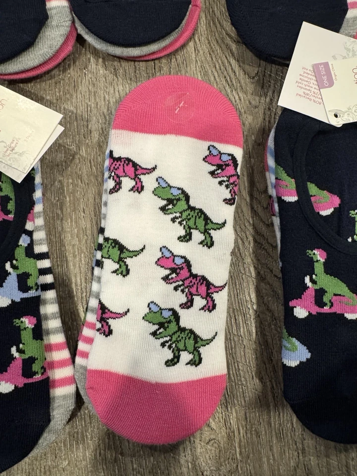 xhilaration 3 pares X6 paquetes de calcetines forradores con tema de dinosaurio sin mostrar talla única nuevos con etiquetas Foto 3 de 4