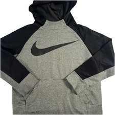 Nike Therma Fit Gray Youth Size Medium All Time Swoosh Training Pullover Hoodie