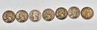 7 Pre-1965 Washington Quarters – 90% Silver Junk Silver – $1.75 Face Value