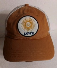 Vtg Levi's Two Horse Brand Sun Sunshine Logo Red Tab Truckers Snapback Cap Hat