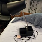 Black Adjustable Gooseneck Desk Lamp w/ Organizer Base, 2 AC Outlets, USB — photo 1