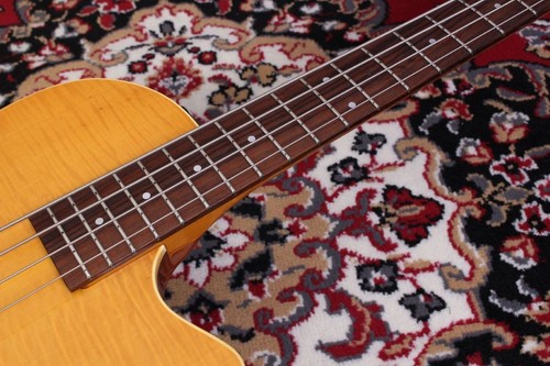 1991 Greco SAC-100 Natural Quilted MIJ Semi Holow Acoustic Electric Bass P+Piezo - Picture 3 of 11
