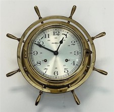 Howard Miller Ship's Wheel Bell Clock - Germany Movement- Brass Case