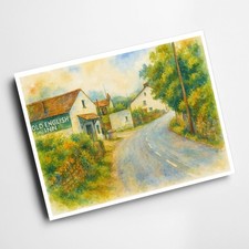 A6 PRINT - The Village, Lane Head, nr. Ulverston - Vintage Art Style