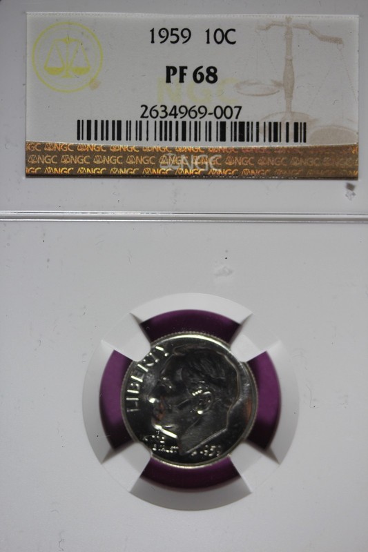 1959 NGC PF68 ROOSEVELT DIME #B51738