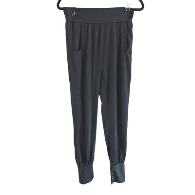 ZYIA Active Size Medium Black Jogger Pants Athletic Fit Pockets Drawstring Silky