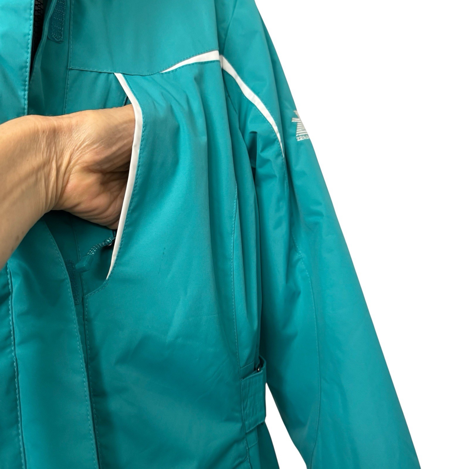 ZeroXposur Women Winter Jacket 3-in-1 Sz L Teal Detach Quilted Liner Remove Hood image 7