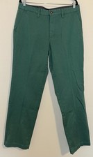 Mens Nautica Green Khaki Pants Size 34x32 Deck Pant Classic Fit Stretch EUC