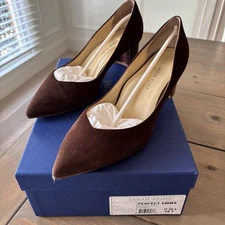 Sarah Flint Perfect Emma Espresso Suede Pumps Shoes Size 39.5 US Size 9