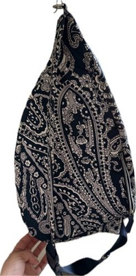 Vera Bradley Paisley Navy White Sling Bag with Zipper Bow  display picture 3