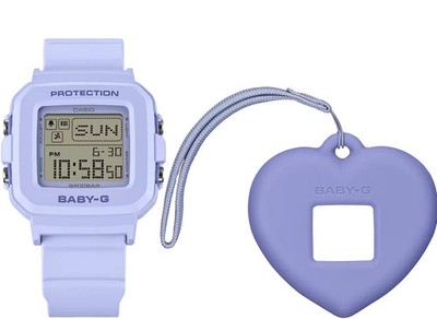 Casio Baby-G BGD10K-2B Blue Digital Watch w/ Heart Charm Box Set NEW