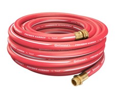 100ft Heavy Duty Red Rubber Garden Hose with Brass Fittings for Tough Conditions
