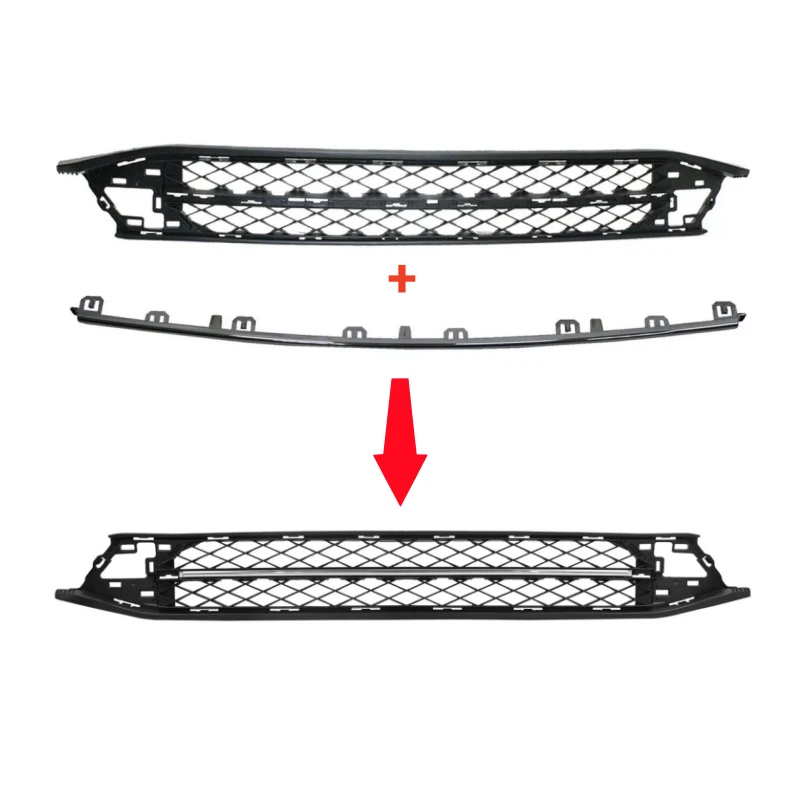 Parrilla de parachoques delantero para Honda Odyssey 2014-2017 + moldura central cromada Foto 2 de 4