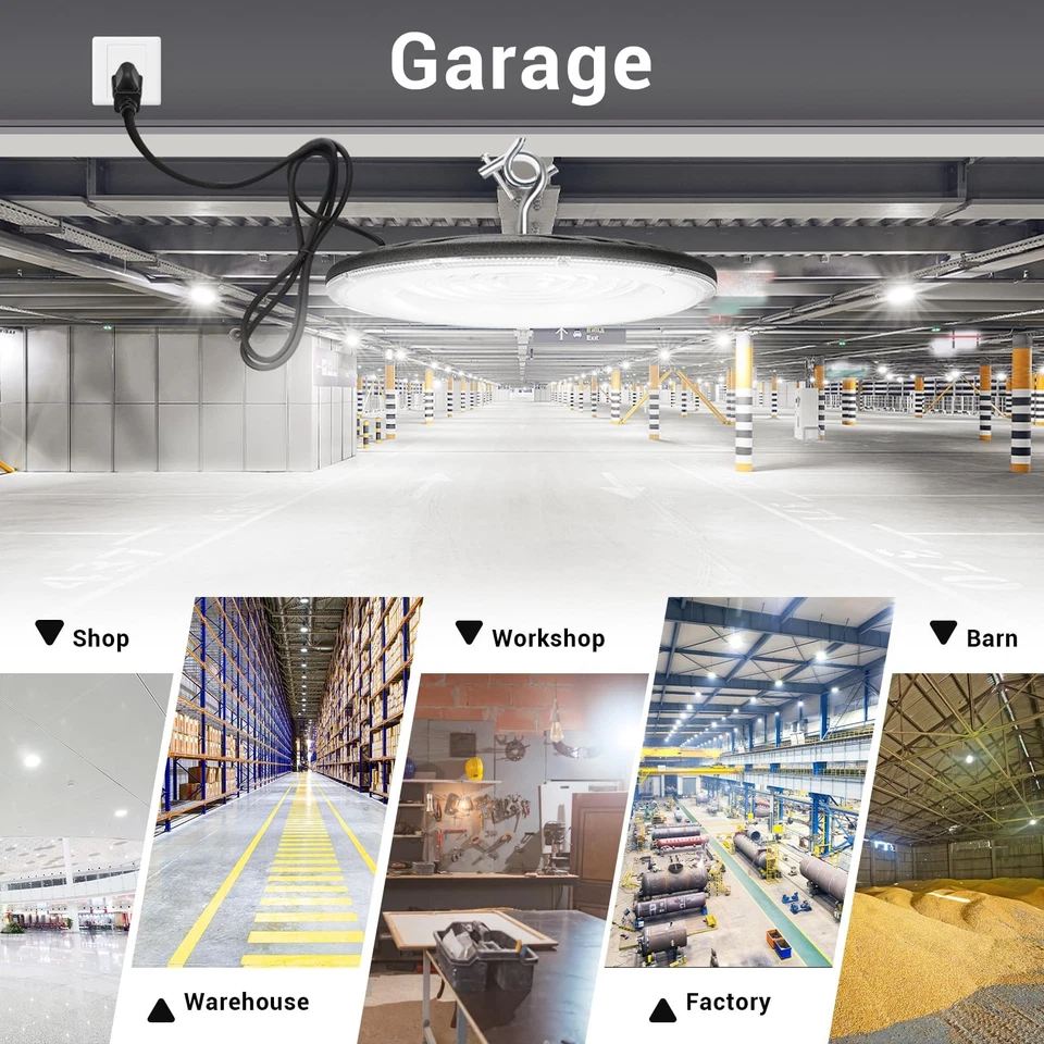 6 Pack 150W UFO Led High Bay Light,120VAC,21050LM 5000K Daylight Area Lightin... - Image 4 of 4