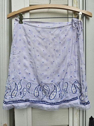 Vtg Wrap Skirt Sarong Paisley Ripcurl USA Womens M Beach Beauty Y2k Flirty Mini