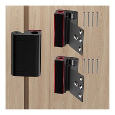 Home Security Door Reinforcement Lock, 2 Pack Black, 1200lbs Heavy Duty