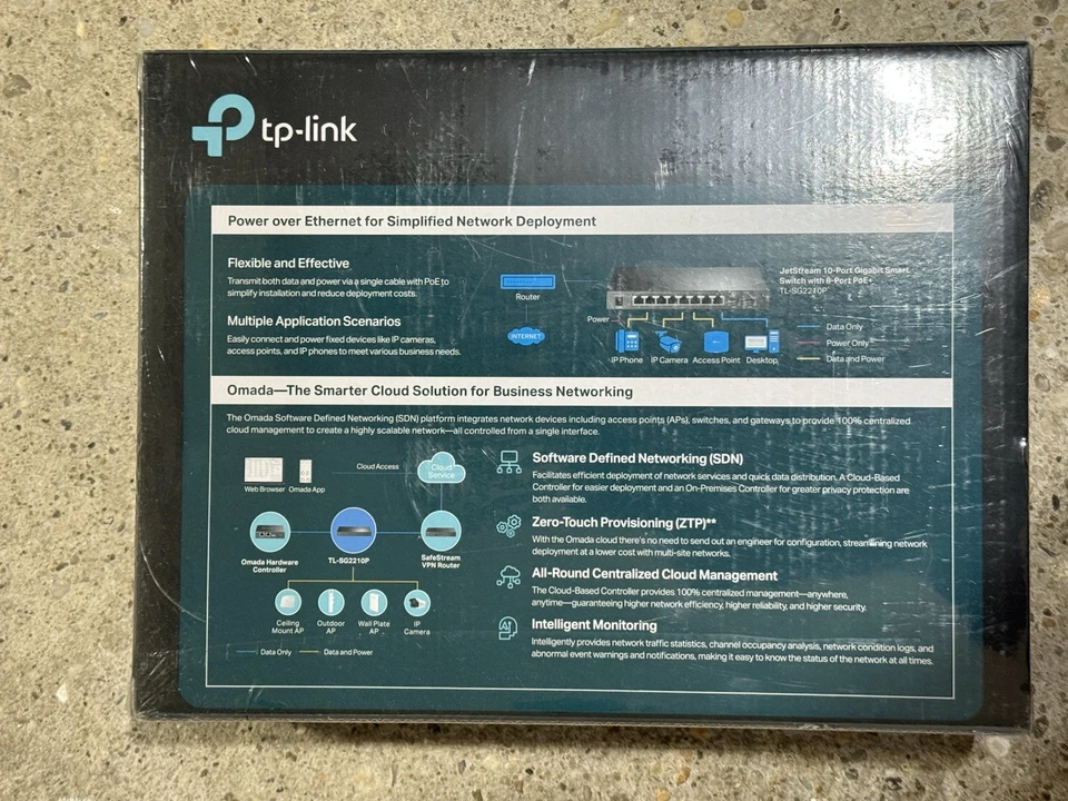 Nuevo - TP-LINK Jetstream 8 puertos Gigabit Smart Poe Switch (TL-SG2210P) Foto 2 de 2
