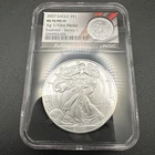 2007 American Silver Eagle With 1/10th Oz Silver Medal MS70/MS70 NGC