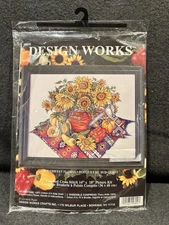 Design Works Counted Cross Stitch Kit 9804 Southwest Floral 14x18 Sunflower New