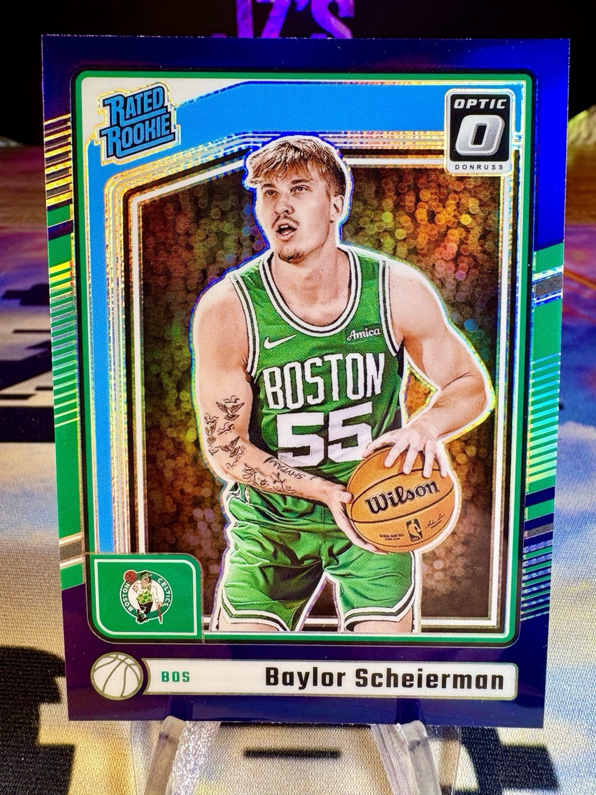 2024-25 Baylor Scheierman Panini Donruss Optic Purple Prizm Rated Rookie #263