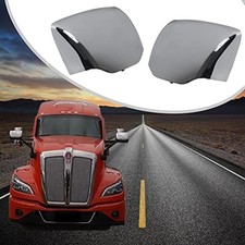 Pair Hood Mirror Covers with Driver and Passenger Sides Fit for Kenworth Chrome