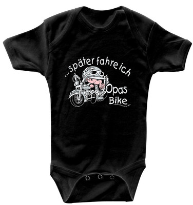 Baby bodysuit mini biker bodysuits 0-24 months later I ride Grandpa's bike 08358